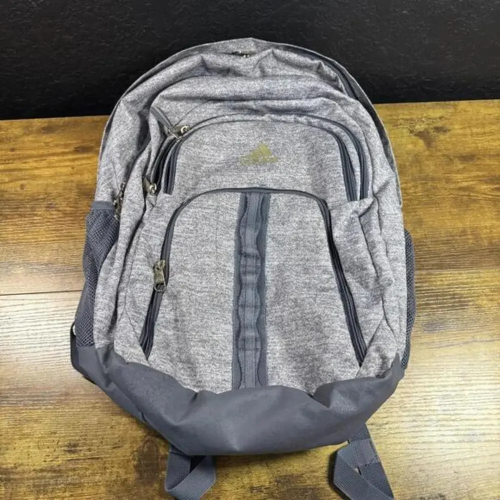 Adidas Prime Gray Polyester Multi-Compartment Laptop Backpack Unisex‎ Large